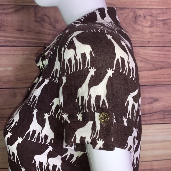 —-S0LD on MERC—-KATE SPADE GIRAFFES PATTERN LOOSE FIT SHORT SHIRT TOP DRESS - Picture 10 of 16